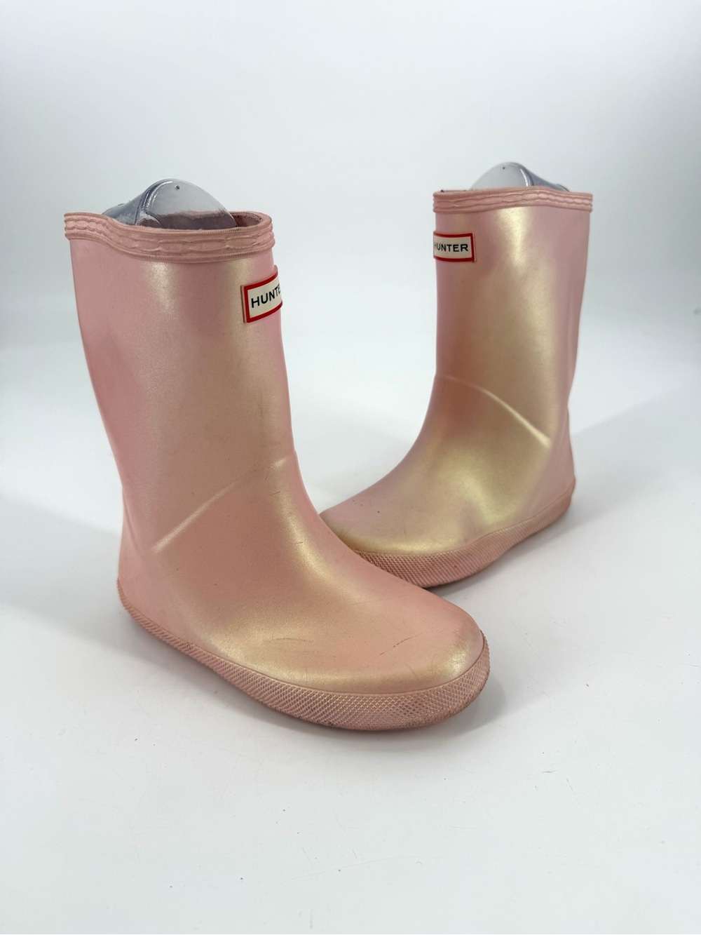 Hunter Pink Sparkle Classic Slip On Rain Boot